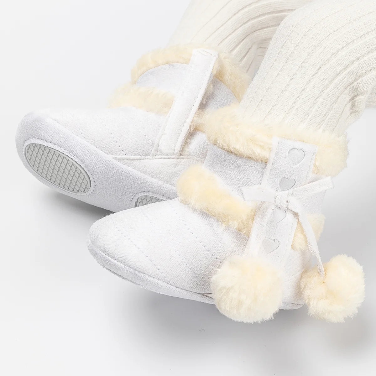 Baby Girls Boys Snow Warm Boots Infant Winter Booties Newborn Slip on Shoes for 3-18 Months