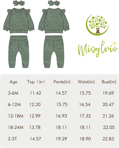 Infant Baby Girl Clothes Tops Pants Set Toddler Girls Clothing Sweatshirts Baby Outfit for Girls